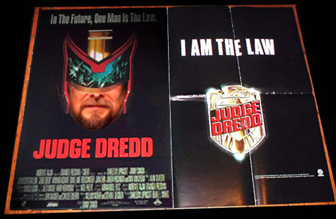 Dan Larhammar som Judge Dredd. Kollage: Torbjörn Sassersson baserat på filmaffisch.