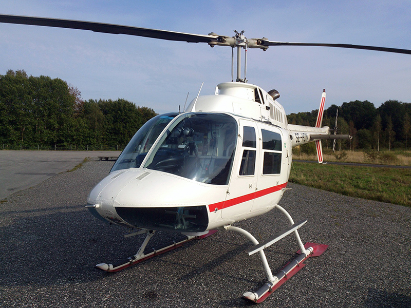 Helikoptern som användes vid rånet i Västberga, en Bell 206 Jet Ranger. Foto: ISE93. Licens: CC BY-SA 3.0, Wikimedia Commons