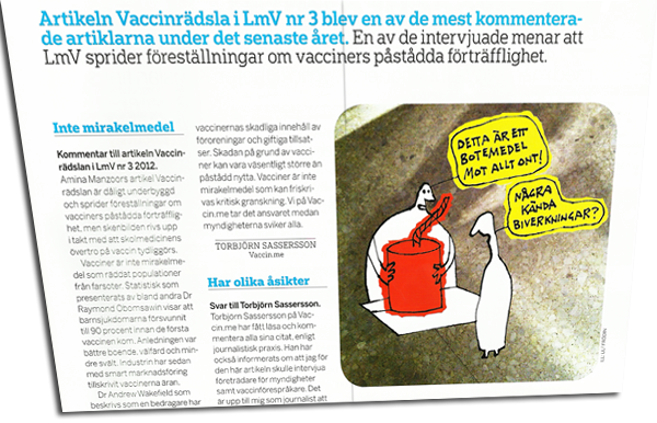 Amina Manzoor om TS och Vaccin.me - Skärmdump från Läkemedelsvärlden