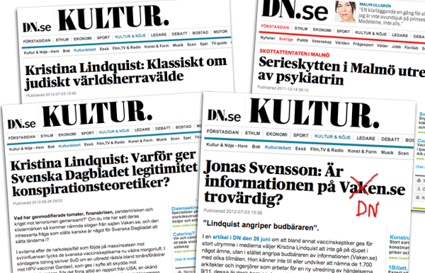 Kristina Lindquist - Kollage med dumpar från Dagens Nyheter