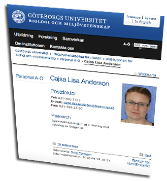 Cajsa Lisa Andersson, Göteborgs-Universitet