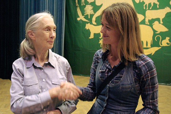 Jane Goodall och Anna Böhlmark. Foto tillhandahållet av Anna Böhlmark.