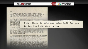 FBI letter to Martin Luther King. Skärmdump: MSNBC.com