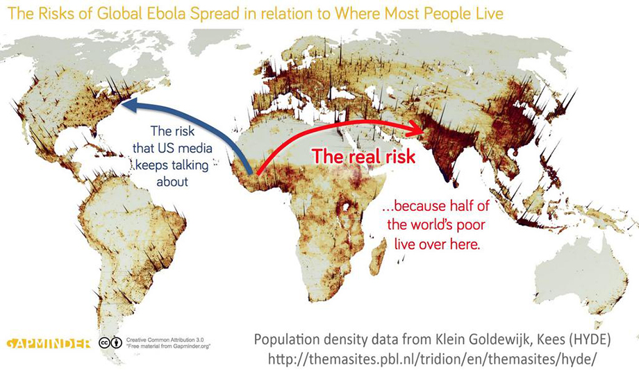 Ebola risk countries. Bild: Gapminder.org