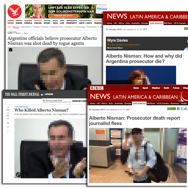 Alberto Nisman i media. Pressklipp