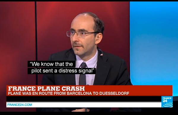 Germanwings distress signal - Photo France24.com