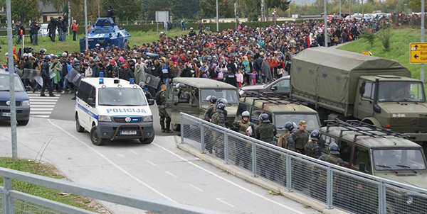 Arrival of migrants in Dobova, Slovenia - Wikimedia Commons