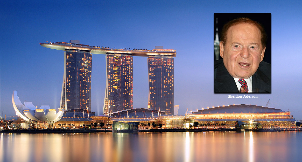 Marina Bay Sands i Singapore och casinoägare Sheldon Adelson