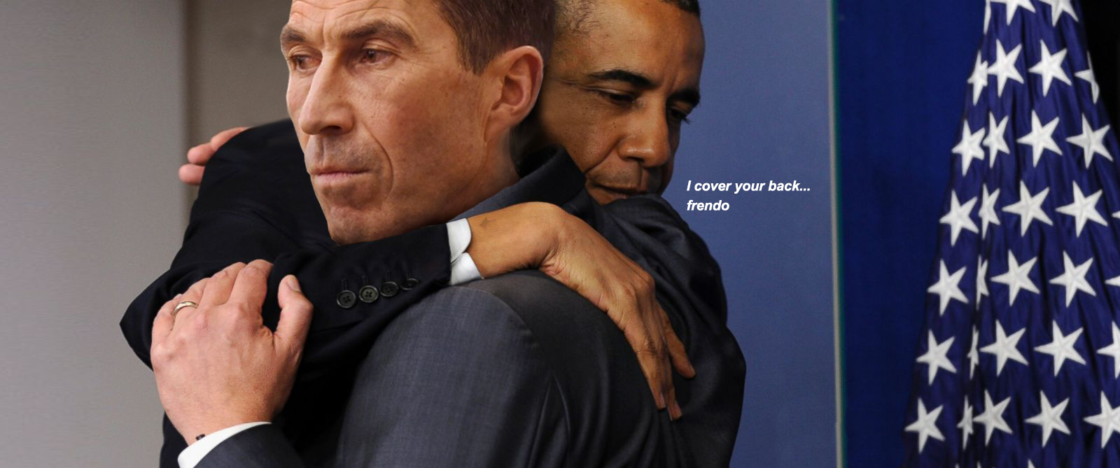 Obama kramar Micael Bydén - Retuscherat