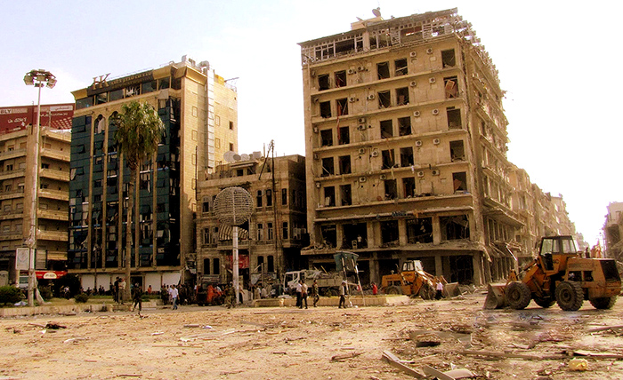 Aleppo bombat, Syrien