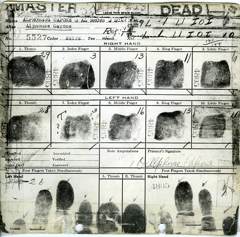 Picture: Al Capone's fingerprint card