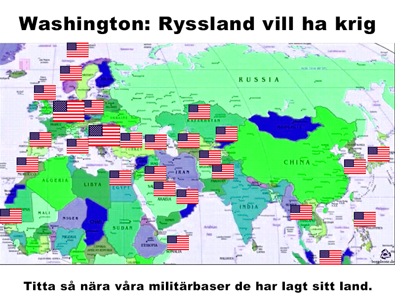 USA:s militärbaser placeras nära Ryssland