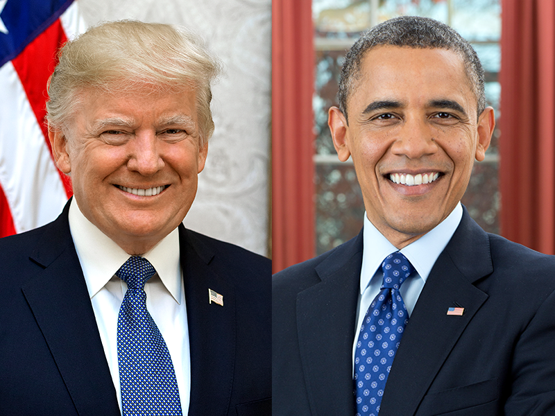 Donald Trump och Barack Obama bekämpar/bekämpade båda trafficking