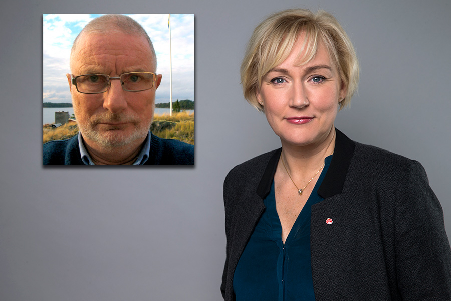 Johan Thyberg (selfie) och Helene Hellmark Knutsson (pressfoto Regeringen)
