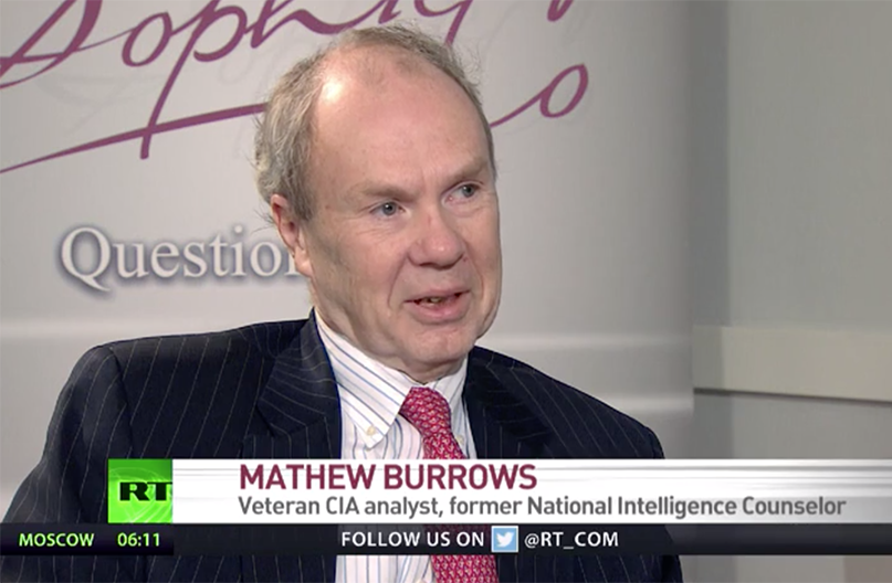 Mathew Burrows fd CIA-analytiker intervjuad av Russia Today. Foto: RT.com (dec 2018)