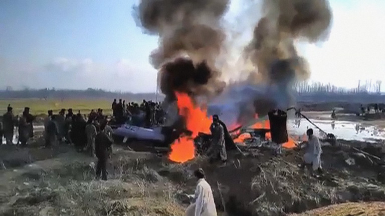 MiG-21 downed by Pakistan. Photo: Samaa TV