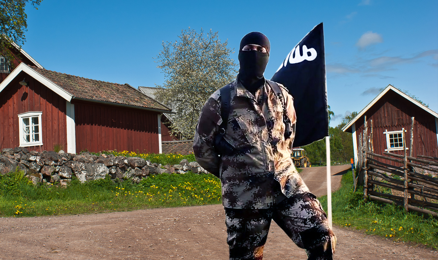 Temabild: Islamska Staten i Sverige ISIS. Montage: NewsVoice. Bakgrundsfoto: Mostphotos.se