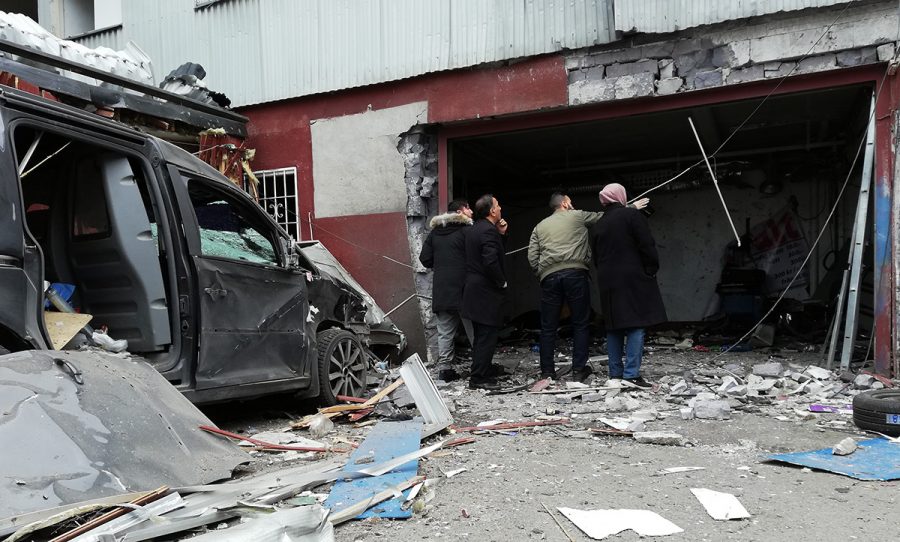 The car repair shop in Vinsta that was hit by a new bomb attack. Photo (April 14, 2019): NewsVoice.se