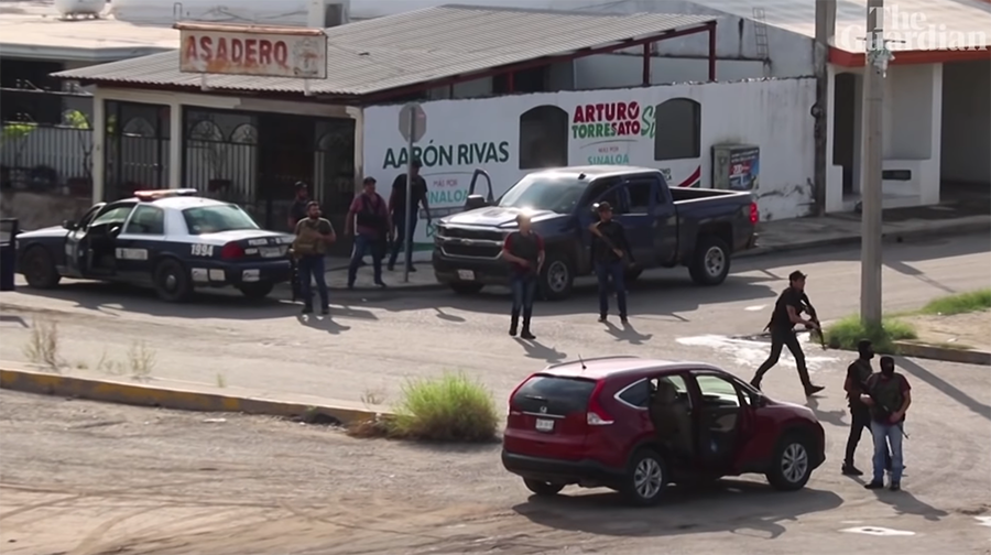 Drogkartellen Sinaloa i staden Culiacan, oktober 2019, Mexiko. Foto: privatperson