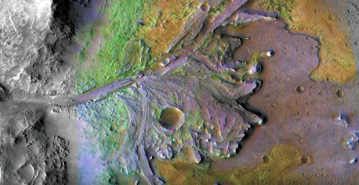 Jezero-Kratern på Mars. Illustration: NASA Jet Propulsion Lab