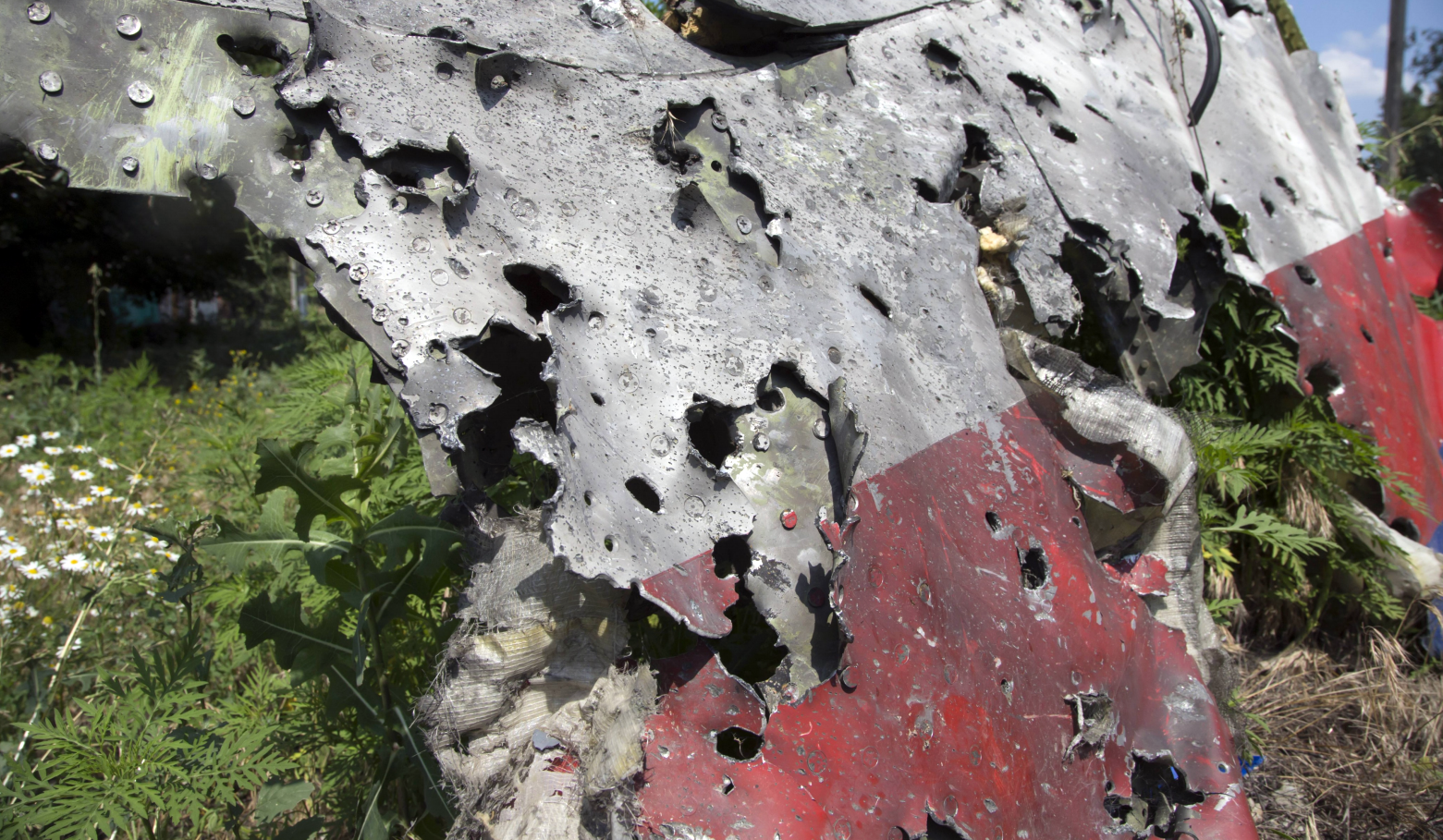 Flight MH17, bullet holes (Ukraine, 2014) - Photographer unknown