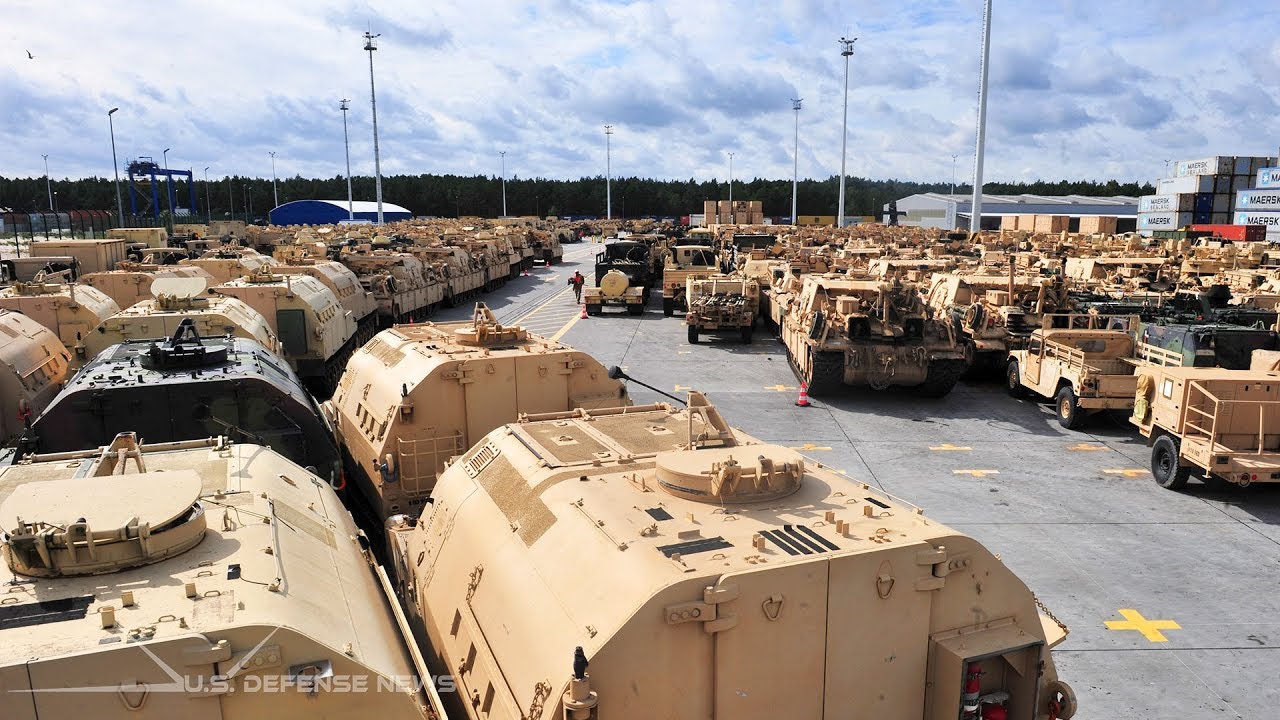 Amerikanska stridsvagnar i Europa, feb 2020. Foto: US Defense News.