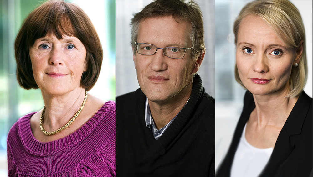 Annika Linde, Anders Tegnell och Karin Tegmark Wisell. Pressfoton från Folkhälsomyndigheten