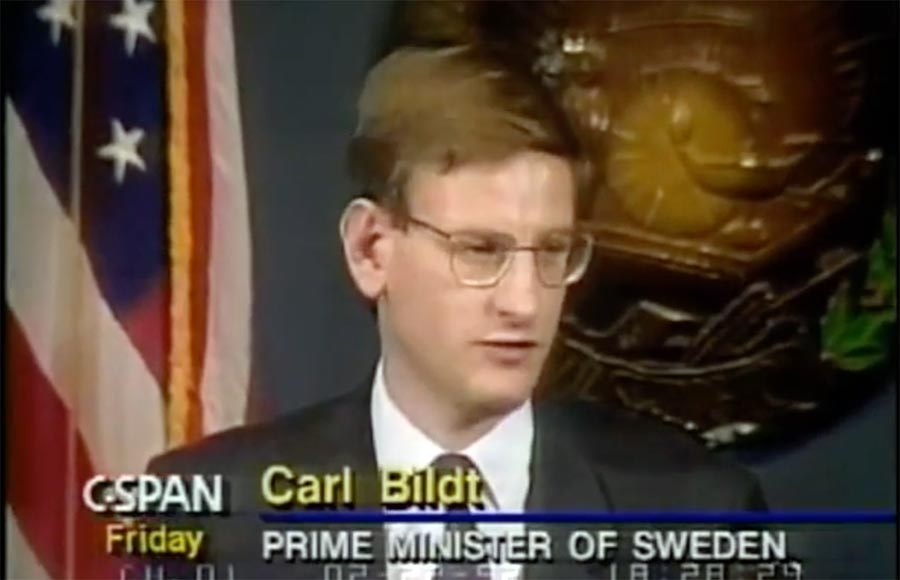 Carl Bildt, 1992. Foto: C-aSpan