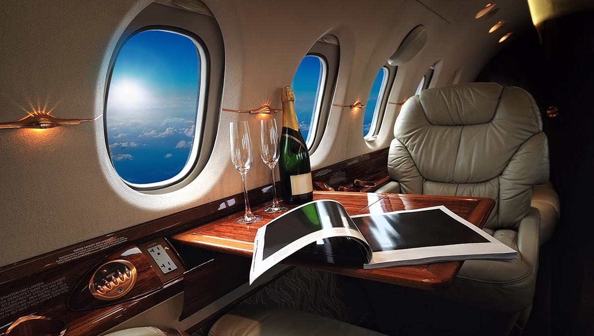 Private jet, privatjet. Licens: Shutterstock.com