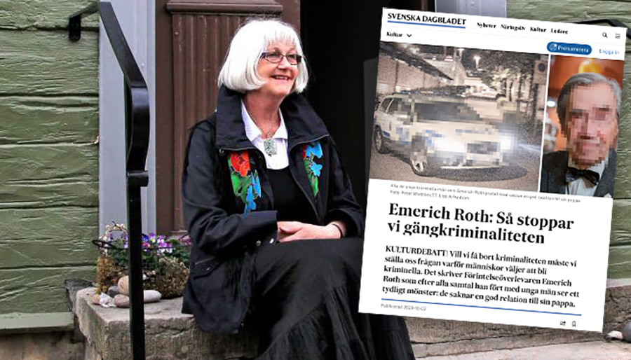 Harriet Larsson replikerar Emerich Roth Roth, SVD. Montage: NewsVoice