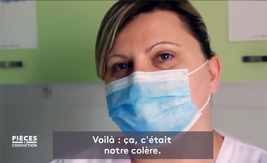 Bild: sjuksköterskan Sandra Rotureau. Foto: Hold-Up, fransk dokumentär