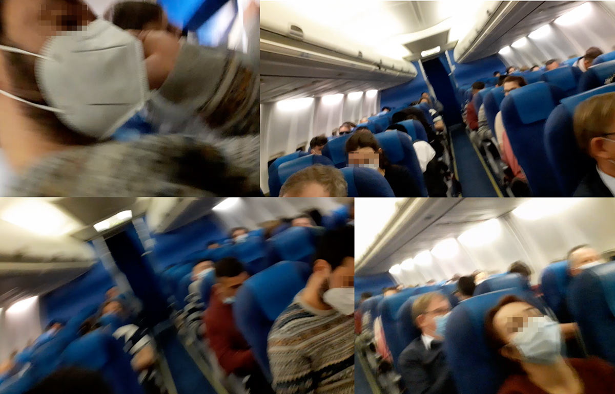 Bilder från KLM-flygning, feb 2021. Montage: NewsVoice