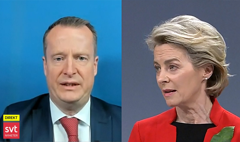 Digitaliseringsminister Anders Ygeman och EU-ordförande Ursula van der Leyen. Foto: SVT resp EU Kommissionen. Montage: NewsVoice