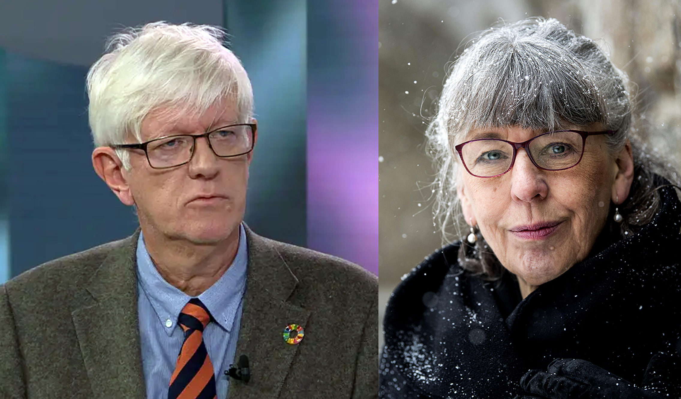 Johan Carlson, GD på Folkhälsomyndigheten (foto: SVT) och Margareta Skantze, 2020 (pressfoto: Staffan Lindbom)