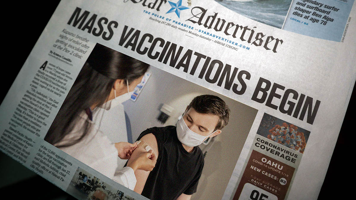 Covid-vaccinationer. Foton av CDC och Little Plant. Licens: Unsplash.com. Montage: NewsVoice