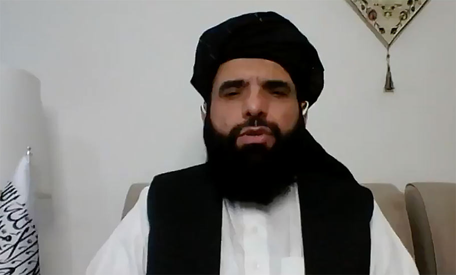 Talibanledaren Suhail Shaheen. Foto: eget verk
