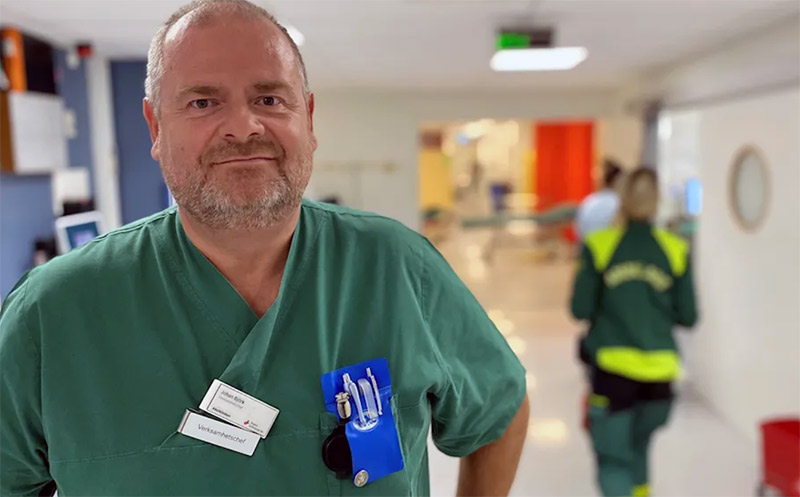 Johan Björk är verksamhetschef på akuten på länssjukhuset ryhov i Jönköping. Foto: Noah Toth/Sveriges Radio.