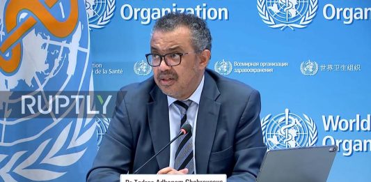 WHO Ghebreyesus: boosters to kill children. Foto: Ruptly.com