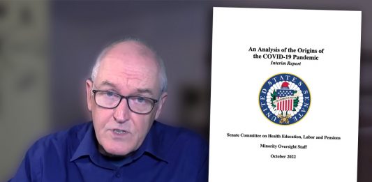 Dr John Campbell (eget verk) och en rapport från Senaten som hävdar att SARS CoV-2 härstammar från ett laboratorium i Wuhan, Kina.