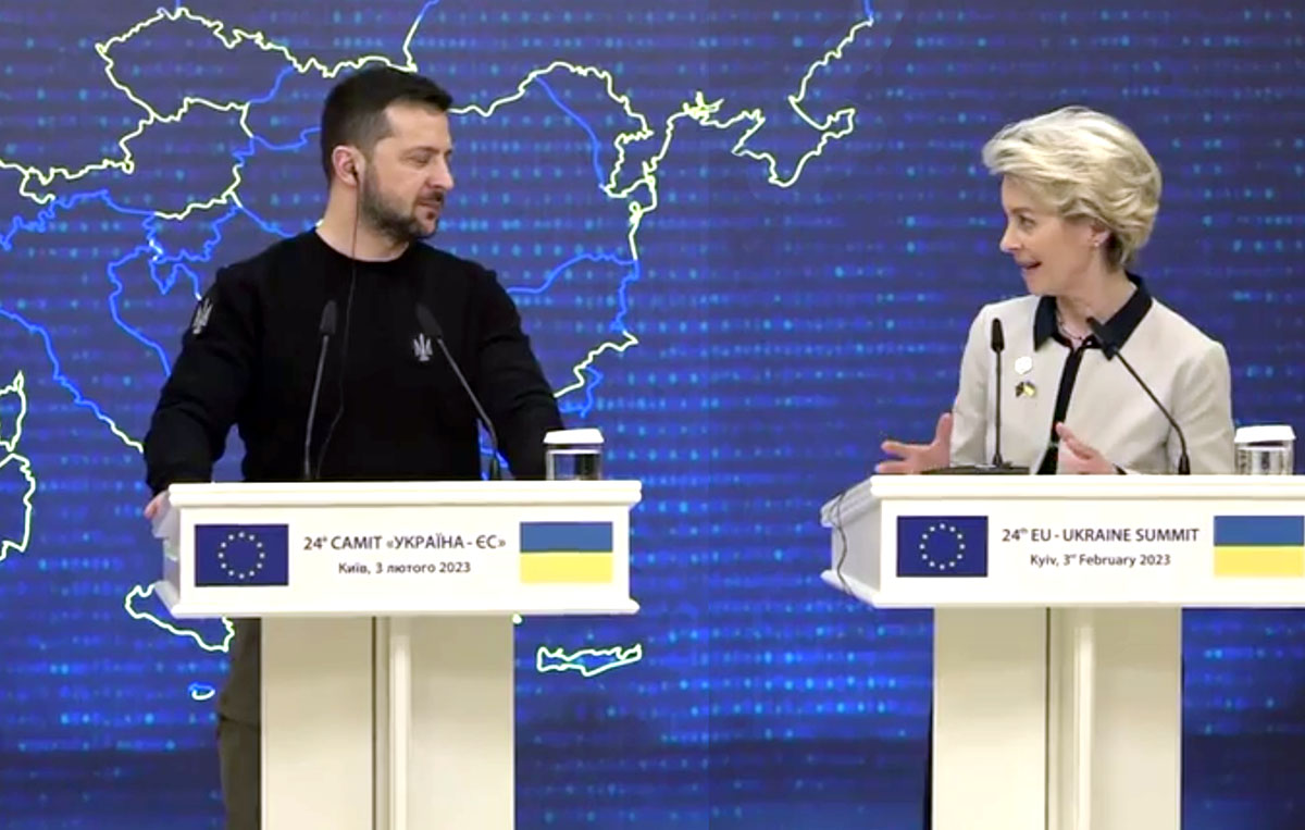 Volodymyr Zelenskyj och Ursula von der Leyen, 3 February 2023. Pressfoto: ec.europa.eu