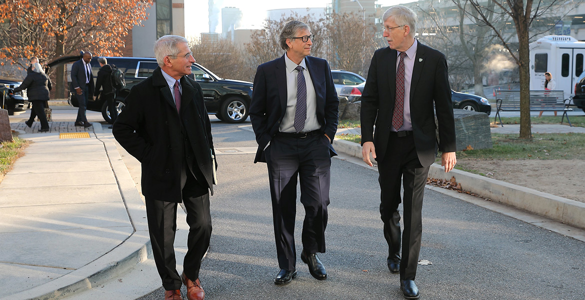 Bill Gates, Anthony Fauci och NIH-chefen dr Francis Collins