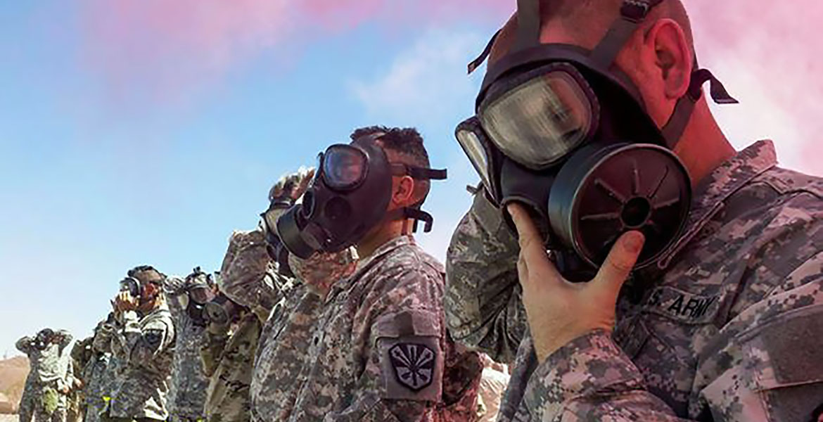 US Army National Guard tränar skydd mot biovapen. Foto: Sgt. Brian A. Barbour för Army.com