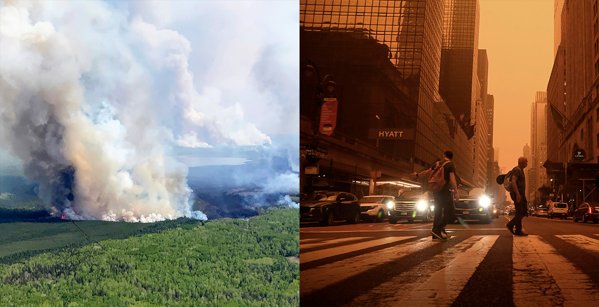 Bränderna i Kanada våren 2023 förmörkade New York.