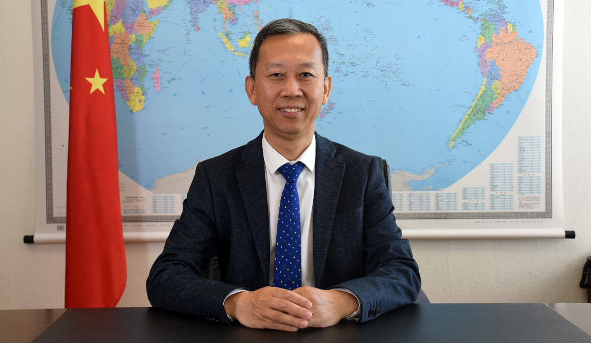 Cui Aimin, Kinas ambassadör i Sverige, 2023. Pressfoto: Kinas Ambassad i Stockholm
