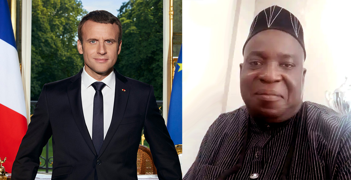 Emmanuel Macron och Iliyasu Gadu.