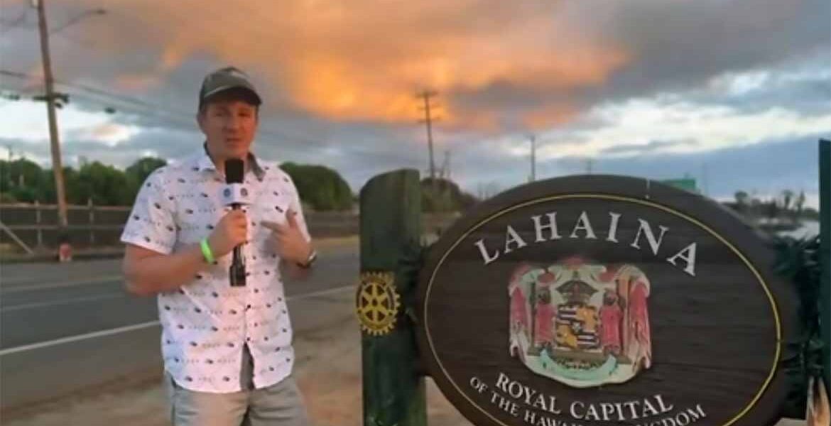 James O'Keefe besöker Lahaina, Maui. Foto: OMG