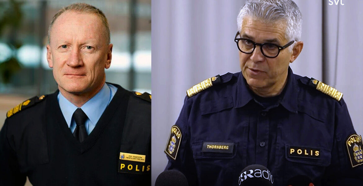 Per Engstrom Chief of the National Operations Department and Anders Thornberg Chief of the National Police. Foton DN.se och SVT. Montage: NewsVoice