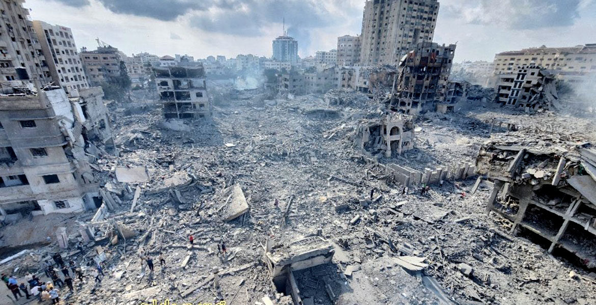 Gaza i oktober 2023 efter Israelisk terrorbombning.