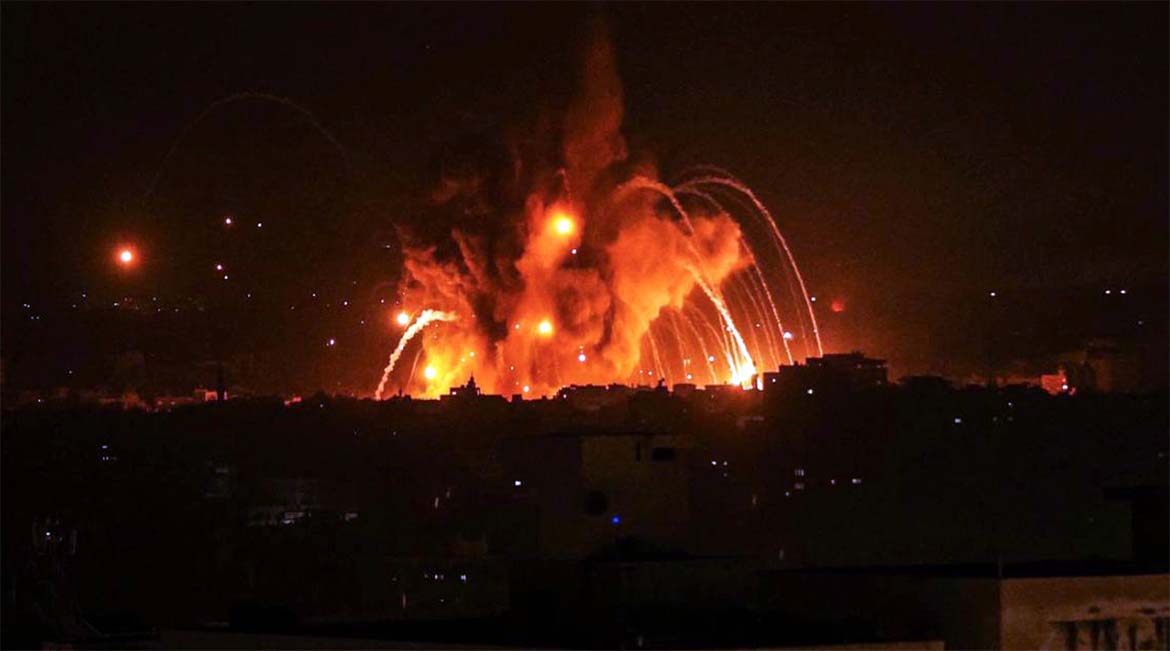 Gaza bombas av israel den 9:e oktober 2023. Privat bild