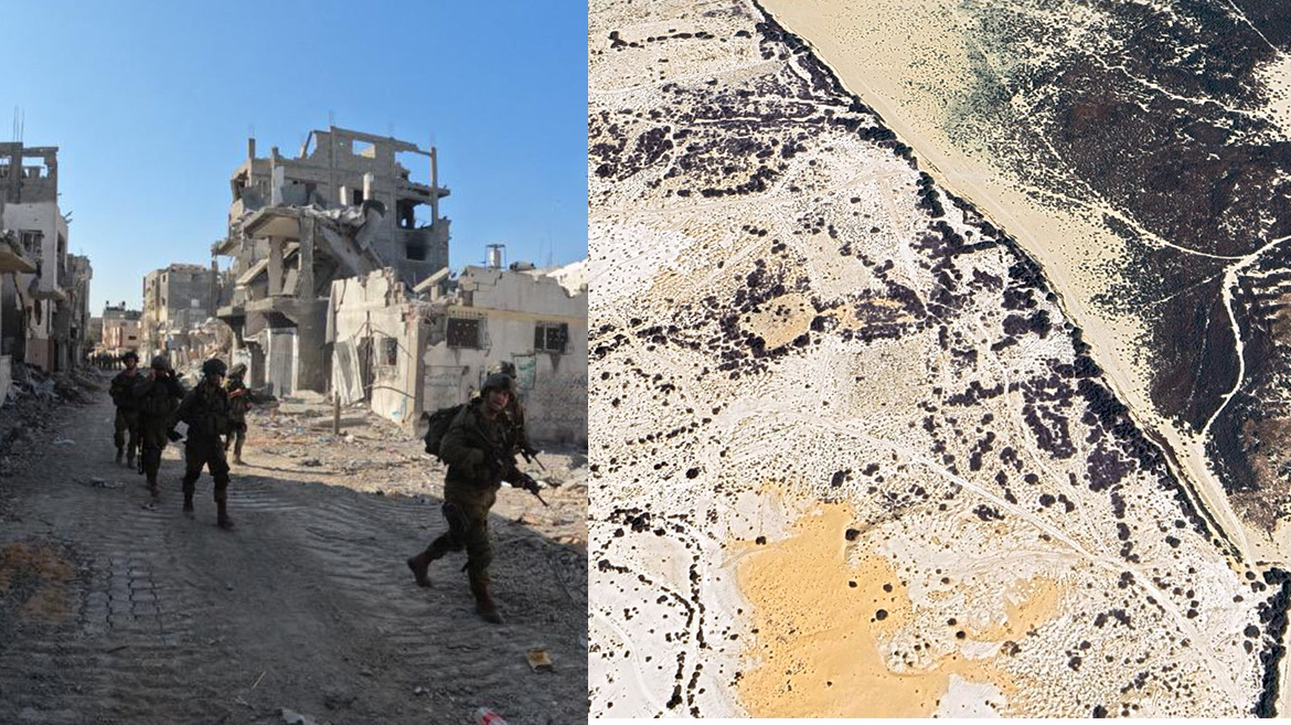 "Ur askan i elden" blir verkligheten för palestinierna om de tvångsförflyttas från ruinerna i Gaza till öknen i Sinai. Bilder. IDF och Google Maps